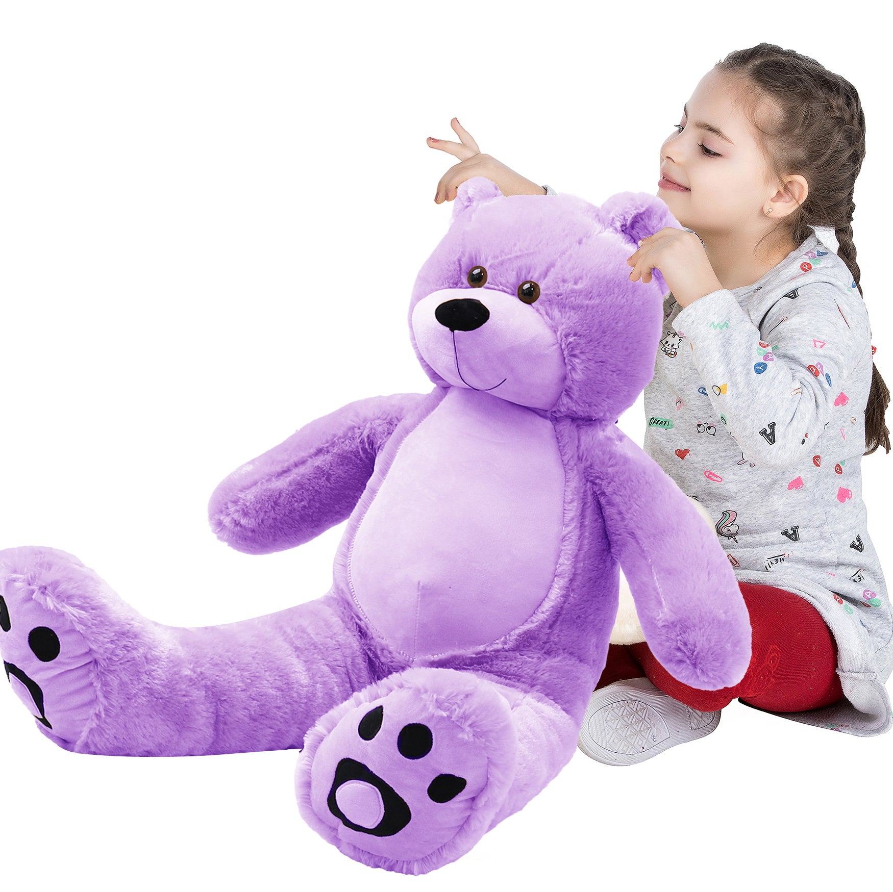 3 Foot Giant Teddy Bear Daneey Cuddly Teddy Bear ——Purple 36 Inches