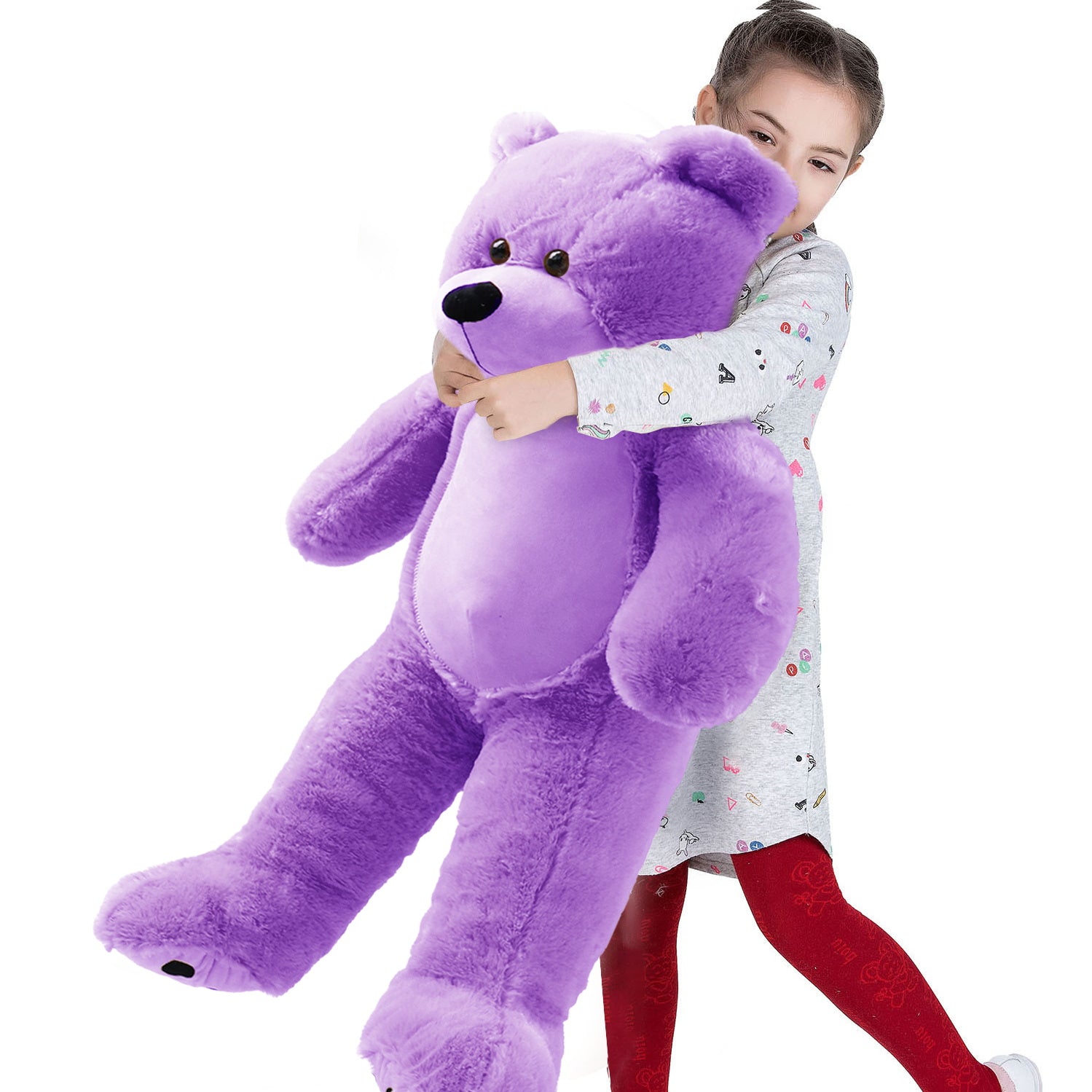 3 Foot Giant Teddy Bear Daneey Cuddly Teddy Bear ——Purple 36 Inches