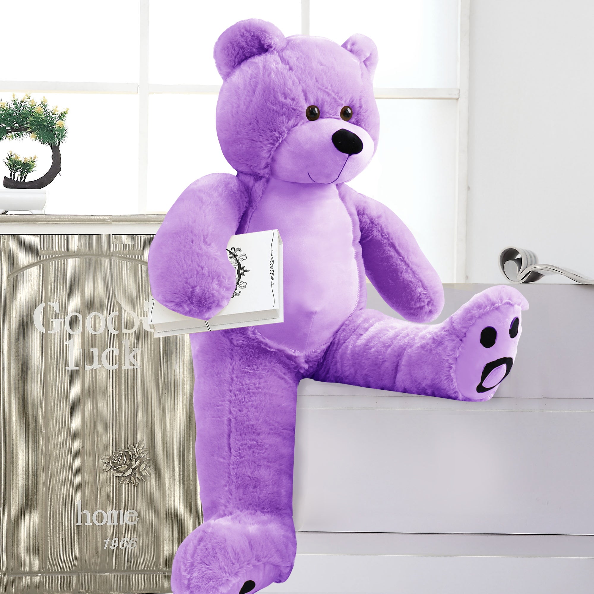 3 Foot Giant Teddy Bear Daneey Cuddly Teddy Bear ——Purple 36 Inches