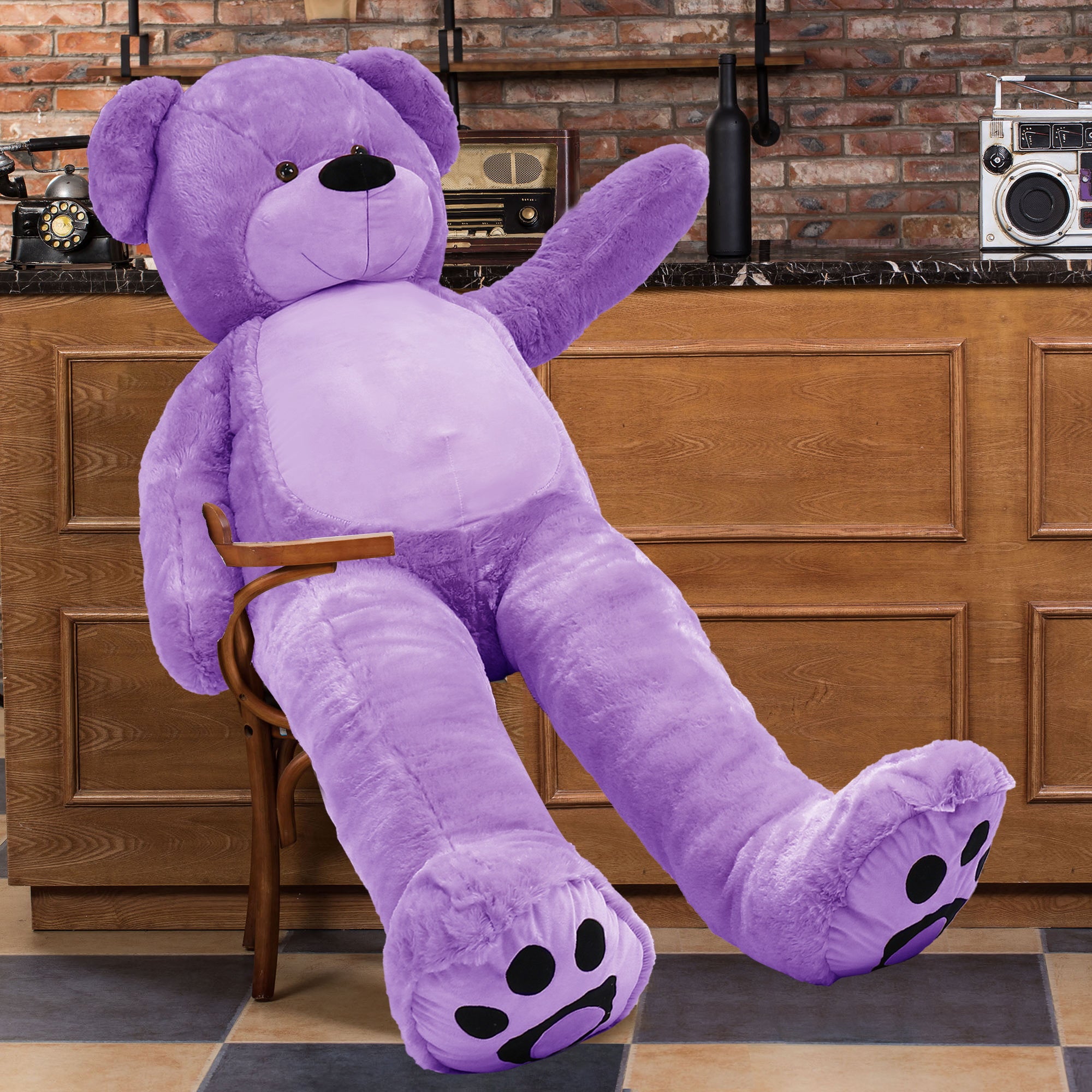 6 Foot Giant Teddy Bear Daneey ——Purple 72 Inches