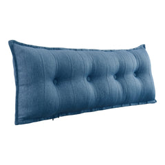 Rectangular Back Support Headboard Pillow Linen——Blue