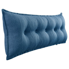 Rectangular Back Support Headboard Pillow Linen——Blue