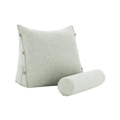 Adjustable Neck Back Support Pillows With Bolster Linen—White 23.5 Inches